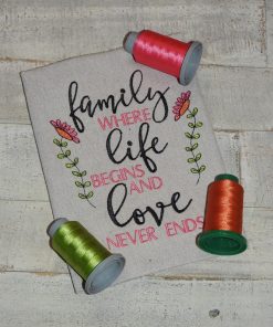 Family Life Love Embroidery Design