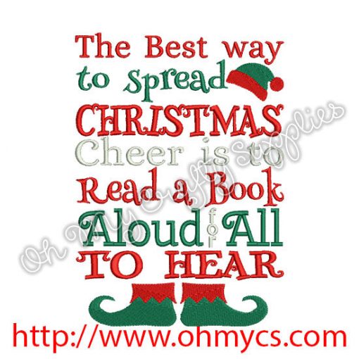 Elf Book Embroidery Design