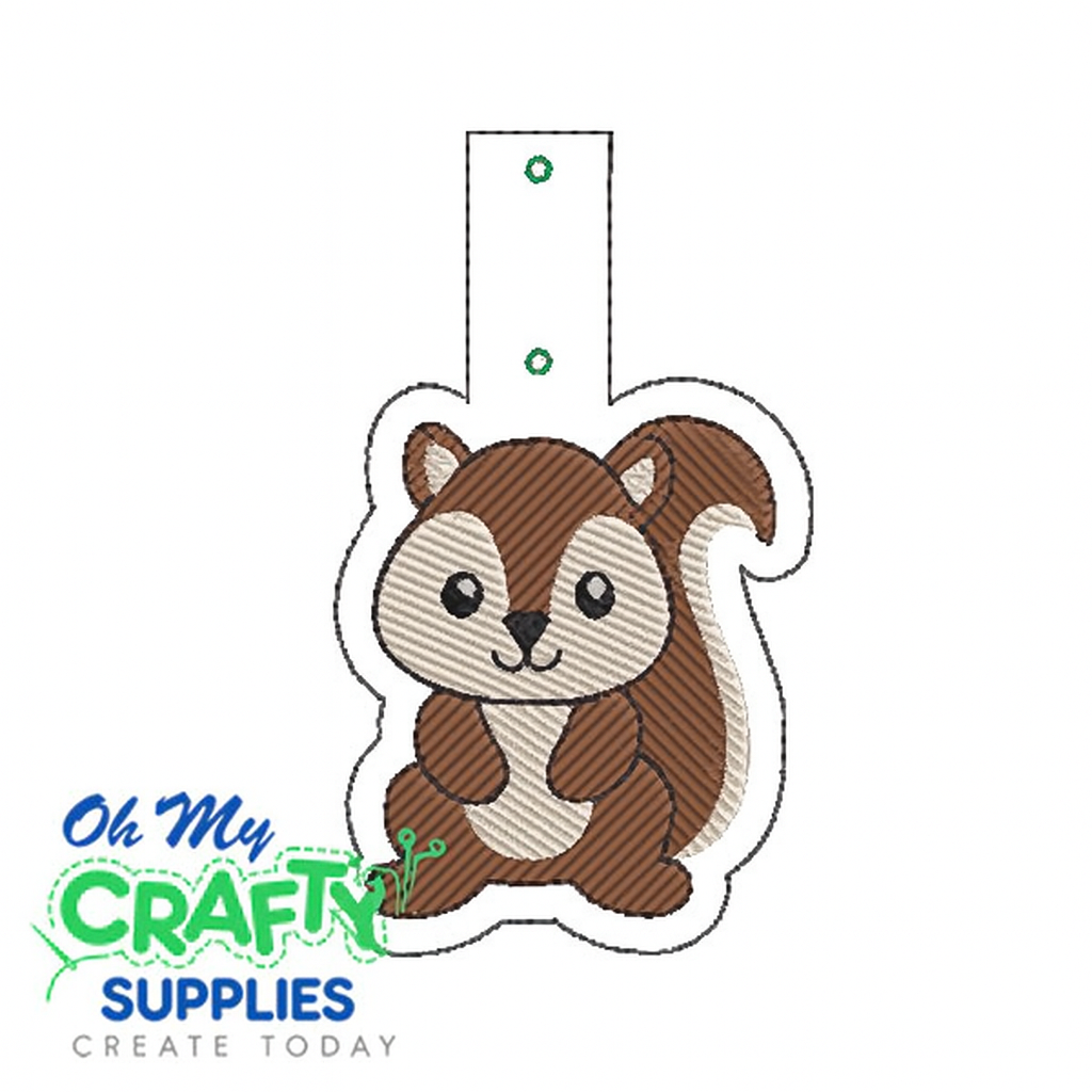 Squirrel Key Fob Embroidery Design (KFC)