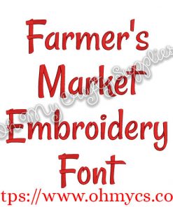 Farmer's Market Embroidery Font (BX Included)