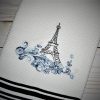 Another Floral Eiffel Tower Embroidery Design