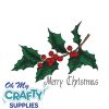 Merry Christmas Sketch Holly Embroidery design