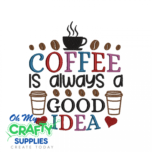 Coffee Idea Embroidery Design
