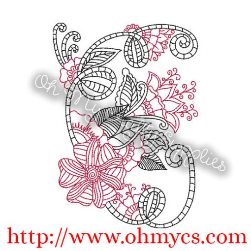 Floral Arrangement Embroidery Design