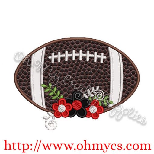 Floral Football Applique Design
