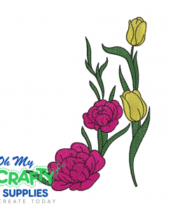 Floral High Heel Embroidery Design