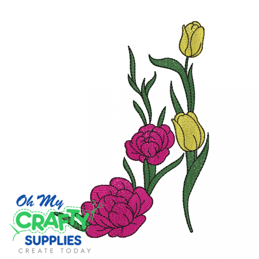 Floral High Heel Embroidery Design