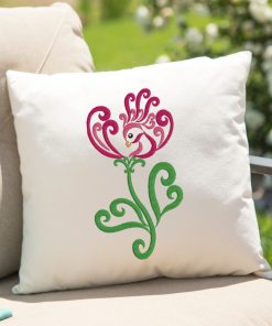 Flower Bird Embroidery Design