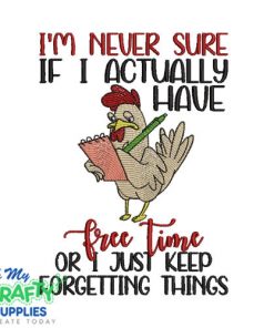 Free Time Chicken 530 Embroidery Design