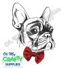 French Bulldog with Bowtie Embroidery Design