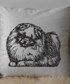Full Body Pomeranian Sketch Embroidery Design