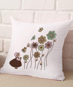 Girl in Garden Embroidery Design