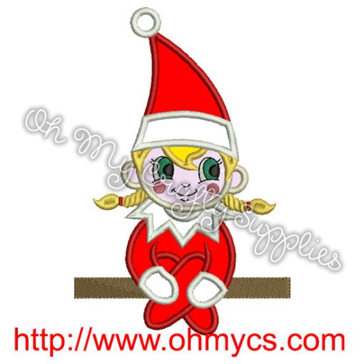 Girl Elf on the Shelf Embroidery Design