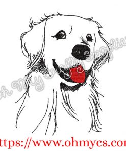 Goldie Doggy Sketch Embroidery Design