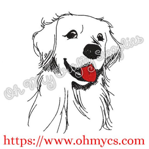 Goldie Doggy Sketch Embroidery Design