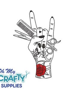 Hairdresser Sketch Hand Embroidery Design