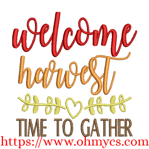 Harvest Time to Gather Embroidery Design