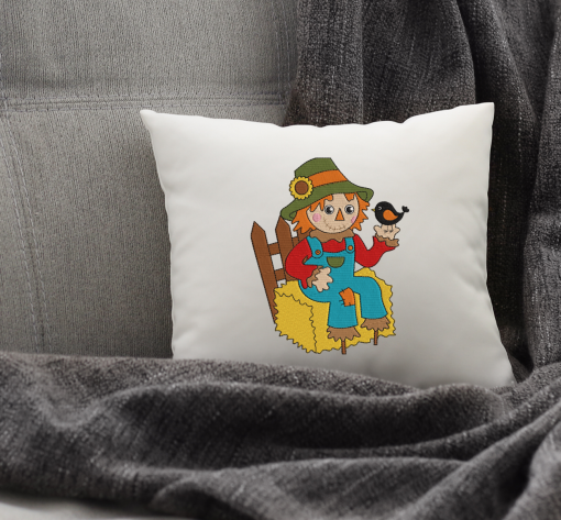 Hay Stack Scarecrow Embroidery Design