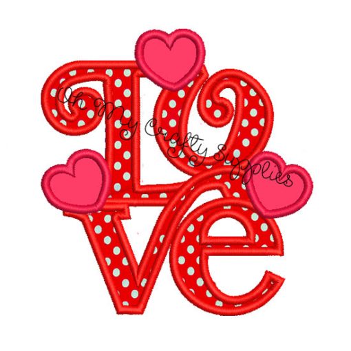 Love Applique Embroidery Design
