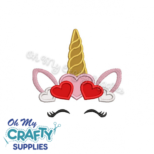 Valentine's Unicorn Applique Design