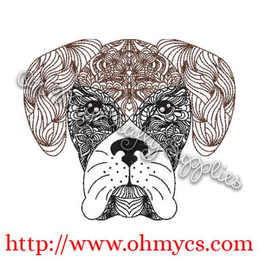 Henna Boxer Embroidery Design