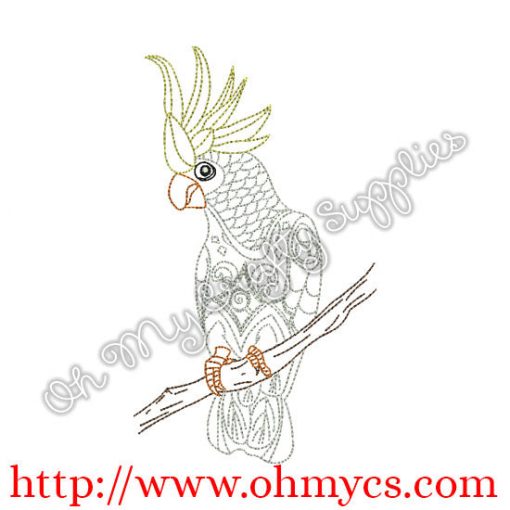 Henna Cockatoo Embroidery Design