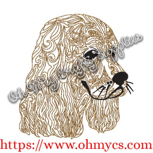 Henna Cocker Spaniel Embroidery Design