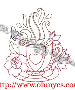 Henna Floral Cup Embroidery Design
