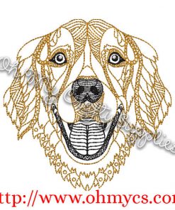 Golden Retriver Embroidery Design