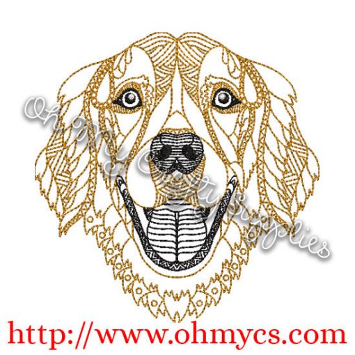 Golden Retriver Embroidery Design