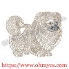 Henna Pekingese Embroidery Design