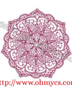 Henna Floral Lace Embroidery Design