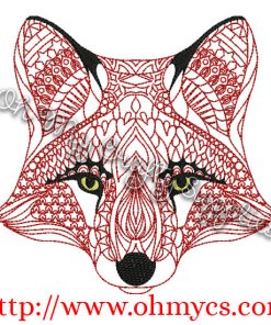 Henna Fox Embroidery Design
