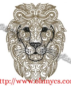 Henna Lion Embroidery Design