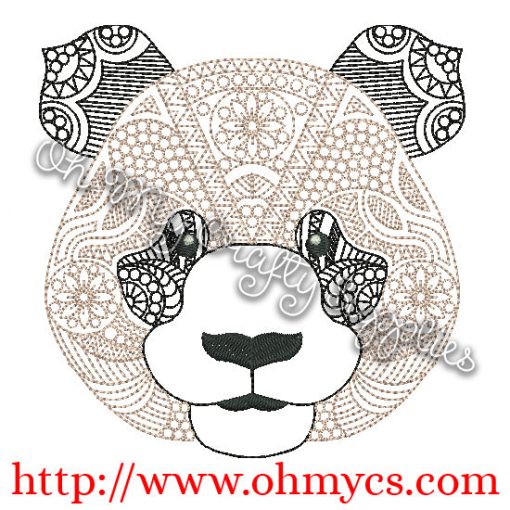 Henna Panda Embroidery Design