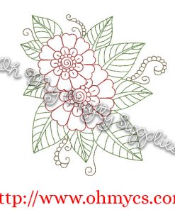 Henna Floral Number 1 Embroidery Design