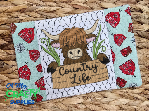Country Life Highland Mug Rug Embroidery Design (MRM)