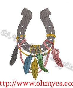 Boho Chic Horse Shoe Embroidery Design