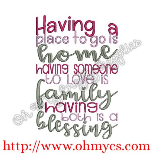 Having a place to go Embroidery Design