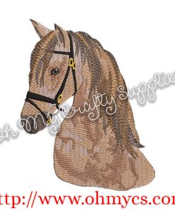 Realistic Solid Stitch Horse Embroidery Design