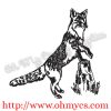 Hunting Fox on Log Embroidery Design