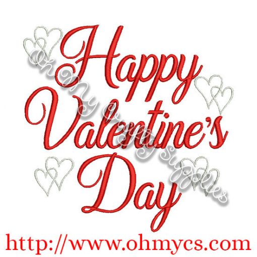Happy Valentine's Day Embroidery Design