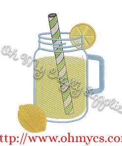 Jar of Lemonade Embroidery Design