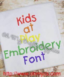 Kids at Play Embroidery Font (BX included)