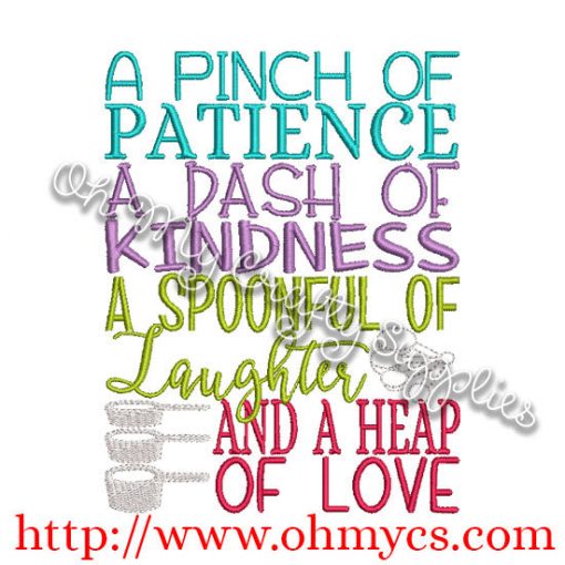 Kitchen Kindness Embroidery Design