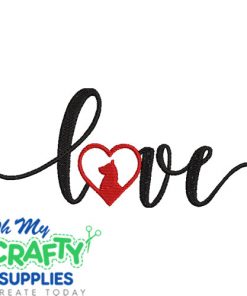 Love Dog Silhouette Embroidery Design