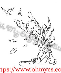 Leafy Tree Hand Embroidery Design