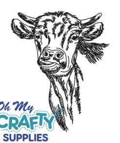 Licking Cow Sketch Embroidery Design