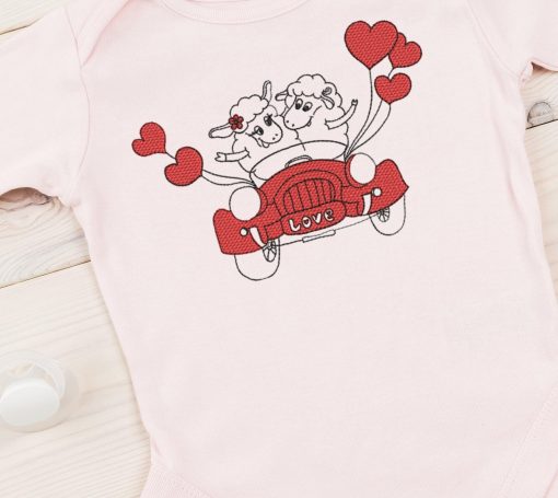 Car Heart Lambs 2021 Embroidery Design