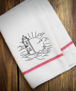 Lighthouse Drawing Embroidery Design